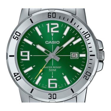Imagem de Relógio Casio Masculino Verde Aço Mtp-Vd01D-3Bvudf-Sc