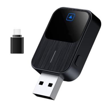 Imagem de Wireless Carplay Adapter, 2-in-1 Wireless Carplay Adapter for OEM Wired Carplay Android Auto Cars, Upgraded + No Latency USB CarPlay Wireless Adapter for iPhone IOS 12+ /Android 11+