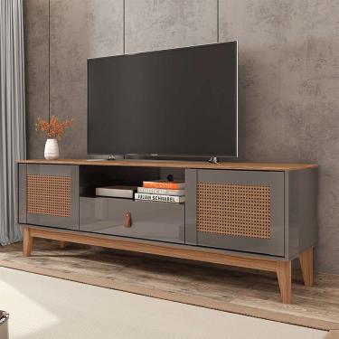 Imagem de Rack Esmeralda Cinza Pérola e Noce 160 cm