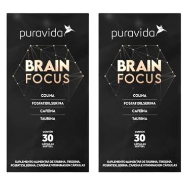 Imagem de Kit 2x Puravida Brain Focus Frasco 56 g