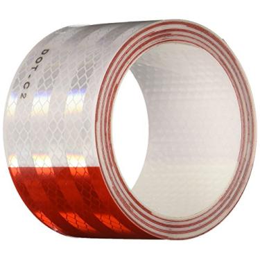 Imagem de Fita de segurança reflexiva para reboque Dot-C2 de nível de diamante com tração de 5 x 30 cm da série Safe Way Traction da série 3M 983 vermelho e branco padrão de 15 cm / 15 cm 983-326