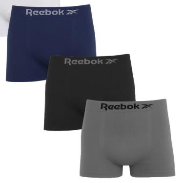 Imagem de Kit 3 Cuecas Boxer Reebok Classic Masculina, Preto, P