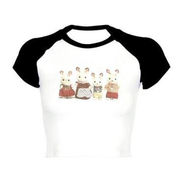 Imagem de Y2k Estilo Carta Impressão Bebê Camiseta Manga Curta Vintage Colheita 