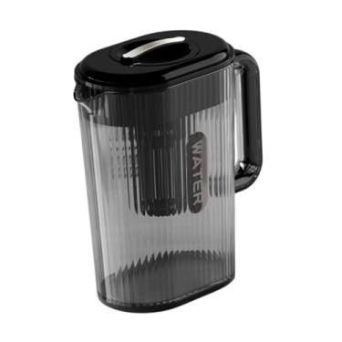 Imagem de Ioensy Jarra de água, bebida de jarro de água arremessador de fruta com filtro retrátil para cozinha, chá gelado, bebidas, leite, Preto