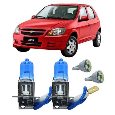 Imagem de Par Lâmpadas H3 12V 55W Super Branca 4300K Celta 2000 A 2005 - FullLig