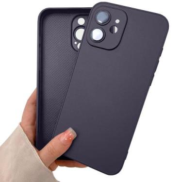 Imagem de Capinha Silicone Vidro Fosco Compatível com iPhone 12 - Geral, Roxo Es