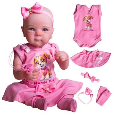 Imagem de Boneca Bebê Reborn Corpo de Silicone  Realista 45cm Ana - Mundo Kids
