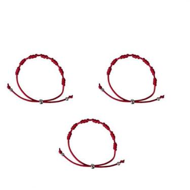 Imagem de Pulseira Vermelha Kabbalah 7 Nós 3 Unidades - Lua Mística - 100% Origi