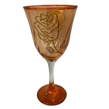 Imagem de Taça Lirio Cigana Rosa Laranja Super luxo 330 ml -Vidro - Lua Mística 