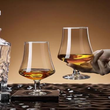 Imagem de RYUHYF Conjunto de 2 copos de conhaque de cristal, copos de uísque de conhaque de 450 ml, bom para whisky, coquetel, cerveja e bebida em casa, festa de aniversário, casamento