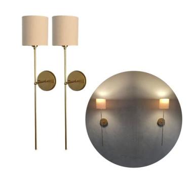 Imagem de Kit 2 Arandelas luminária de Parede Vintage de Alumínio com Cúpula  de