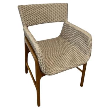 Imagem de Cadeira Barcelona em Corda Náutica Preta e Madeira – Design Ergonômico e Sofisticado para Área Interna ou Externa