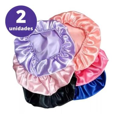 Imagem de Kit 2 Touca De Cetim Ajustável Toca Anti Frizz Toque De Seda - toucas