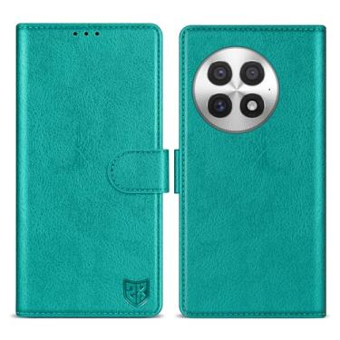 Imagem de ZZXX Capa carteira para OnePlus 13 com [bloqueio RFID] com compartimento para cartão, fecho magnético, capa protetora de couro dobrável para OnePlus 13 (azul lago, 6,8 polegadas)