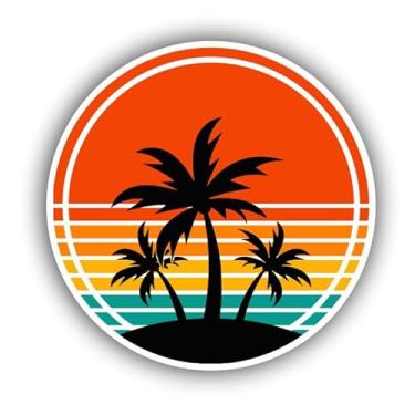 Imagem de Adesivo de vinil retrô de palmeira (12,7 cm) adesivos de praia de palmeira para carros/caminhões, vans, veículos de choque, laptops, garrafa de água, refrigerador RV