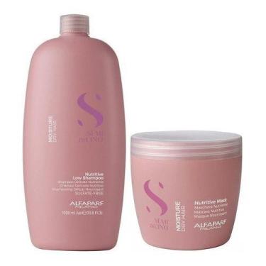 Imagem de Kit alfaparf shampoo semi di lino moisture 1 litro + máscara moisture 