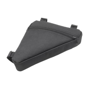 Imagem de Dynwave Bolsa de armazenamento para quadro de bicicleta, bolsa triangular com alça sob o assento, bolso lateral, para tubo frontal de bicicleta para mountain, Preto