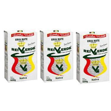 Imagem de Kit 3 Erva Mate Linha Nobre à Vacuo Rei Verde 500g