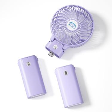 Imagem de HandFan Ventilador de mão pessoal de 10400 mAh, ventilador de mão de longa duração de 40 horas, recarregável, mini ventiladores de refrigeração dobráveis, ventiladores de bateria resistentes portáteis