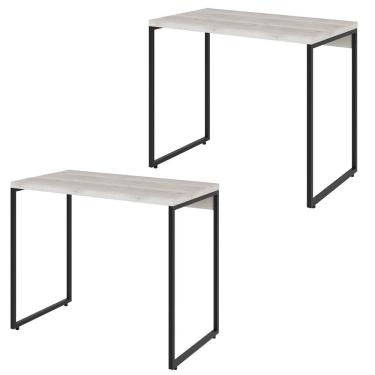 Imagem de Kit 02 Mesas Escritório E Home Office Aspen 90 Cm C01 Snow