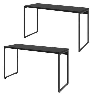 Imagem de Kit 02 Mesas Escritório E Home Office Aspen 135 Cm C01 Onix