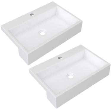 Imagem de Kit 02 Cubas Banheiro Lavabo Xrt55 C01 Branco