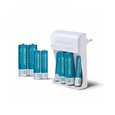 Imagem de Carregador De Pilha Aa E Aaa Multilaser Branco Bivolt