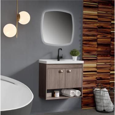 Imagem de Gabinete Para Banheiro Com Cuba 60Cm Em Mdf Crotone Rivezza Munique