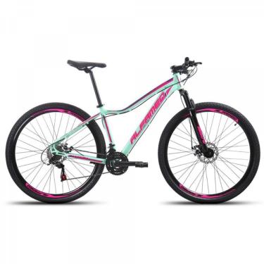 Imagem de Bicicleta Aro 29 Alfameq Pandora Feminina Alumínio 21v Freio A Disco - Verde-rosa Tam.15