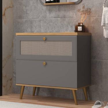 Imagem de Gabinete De Banheiro 80cm Sem Cuba Ref 800 Cinza Itapuã