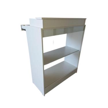 Imagem de Balcão Caixa Com Vidro Expositor Lojas E Comércios Branco - Suprema Móveis