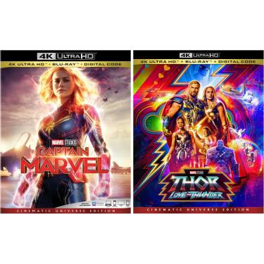 Imagem de GOGO2 Capitã Marvel / Thor: Amor E Trovão [4K Ultra Hd + Blu-Ray] Coleção Com 2 Pacotes Da Edição Universo Cinematográfico