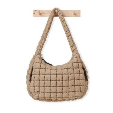 Imagem de Sacola feminina leve acolchoada LEXSION GYM 8040 Khaki M