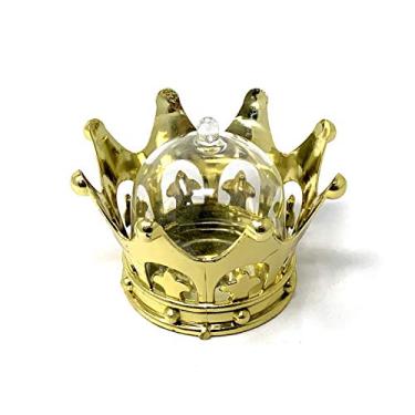 Imagem de Caixa de lata redonda para lembrancinha de festa Allgala 12 peças – chá de bebê de casamento aniversário, Gold Crown Lid