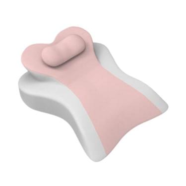 Imagem de IEUDNS Travesseiro de cunha, espuma de memória ergonômica, portátil, para dormir no escritório, suporte para pernas, de bruços, para massagem no peito e, Rosa Branco