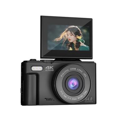 Imagem de Zunate Câmera digital retrô de 64 MP, câmera vlogging UHD vintage 4K com zoom de 18x, foco automático, tela flip de 7,6 cm para vlogging de fotografia de viagem (preto), Zunateyk6vg30wnx-12
