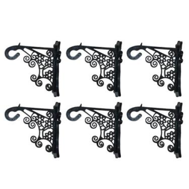 Imagem de Kit 6 Suporte de Parede Mão Francesa 17X10 Reforçado Com Bucha e Paraf