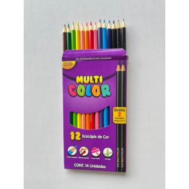 Imagem de Lápis de Cor Multi Color 12 cores e 2 lápis grátis ! - MultiColor 