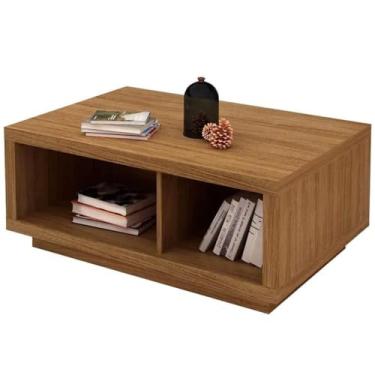 Imagem de Mesa de Centro Tecno Mobili 89 cm Com 2 Nichos MDP Cor: Marrom Claro Natural