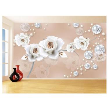 Imagem de Papel De Parede 3D Floral Textura Sala Flores 3,5M Xfl283 - Você Decor