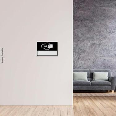 Imagem de Kit 2 Adesivos Wi-fi Senha Horizontal 14cmx20cm - PRESENTE-BRINDE