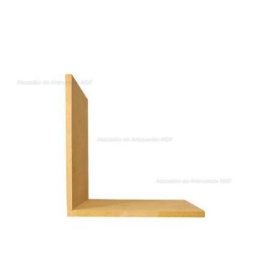 Imagem de Kit 4 Prateleira em L 21x15x20 Mdf 9mm Cru - ATACADÃO DO ARTESANATO MD