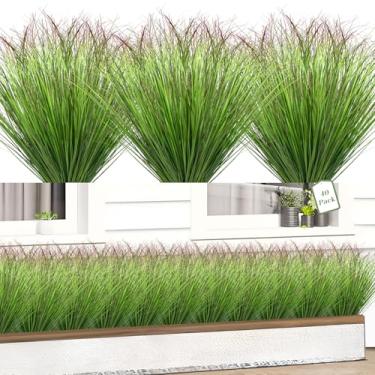 Imagem de 40 peças de plantas de grama falsa, arbustos artificiais, grama de trigo, plantas altas falsas para decoração ao ar livre, caules de vegetação, ervas daninhas para decoração de ambientes internos
