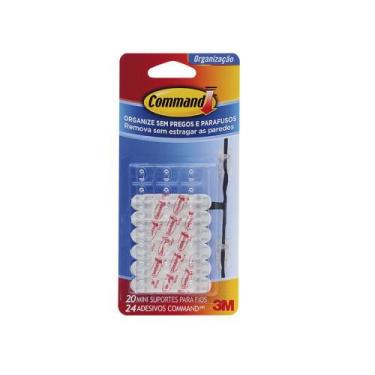 Imagem de Suporte Fios Command 3M Mini Transp 20Pcs Blister