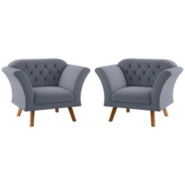 Imagem de Conjunto Poltrona Decorativa Roseira Inca Chumbo