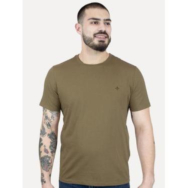 Imagem de Camiseta Dudalina Masculina Essentials Modal Logo Marrom Claro, L/G