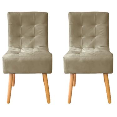 Imagem de Kit 2 Cadeiras Poltrona Sala de Jantar Penteadeira Reforçada Decorativa Liz Suede