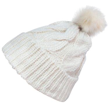 Imagem de Touca Gorro Adulto Branca Pompom Tamanho Único