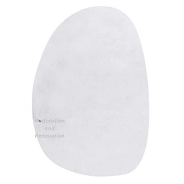 Imagem de Restoration and Renovation Tapete de lã oval moderno - formato irregular com textura macia e aconchegante - ideal para sala de estar, quarto e mais (branco, 10 x 1,8 m)