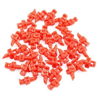 Imagem de DGZZI 40 peças pulverizador 360 graus micro jardim gramado água bocal de nebulização sistema de irrigação para pulverizadores hidropônicos e aeropônicos e cloners vermelho